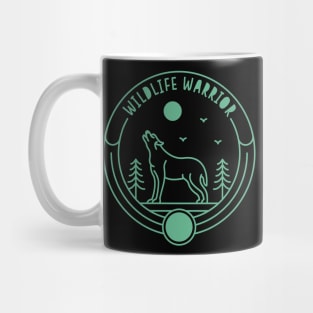 Wilderness Wolf Lineart Nature Hiking Outdoor Mug